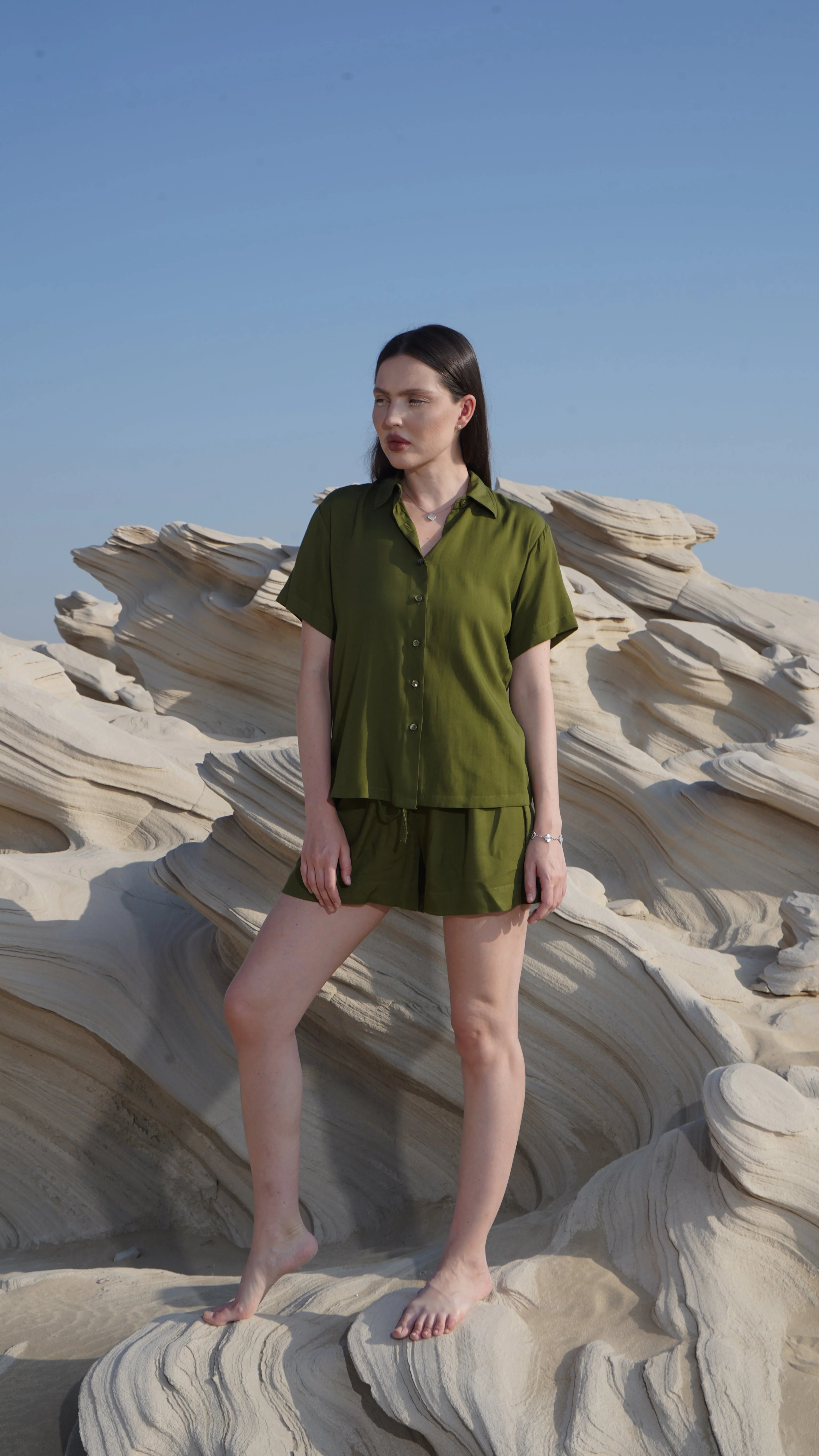 Relaxed Shorts – Forest Green