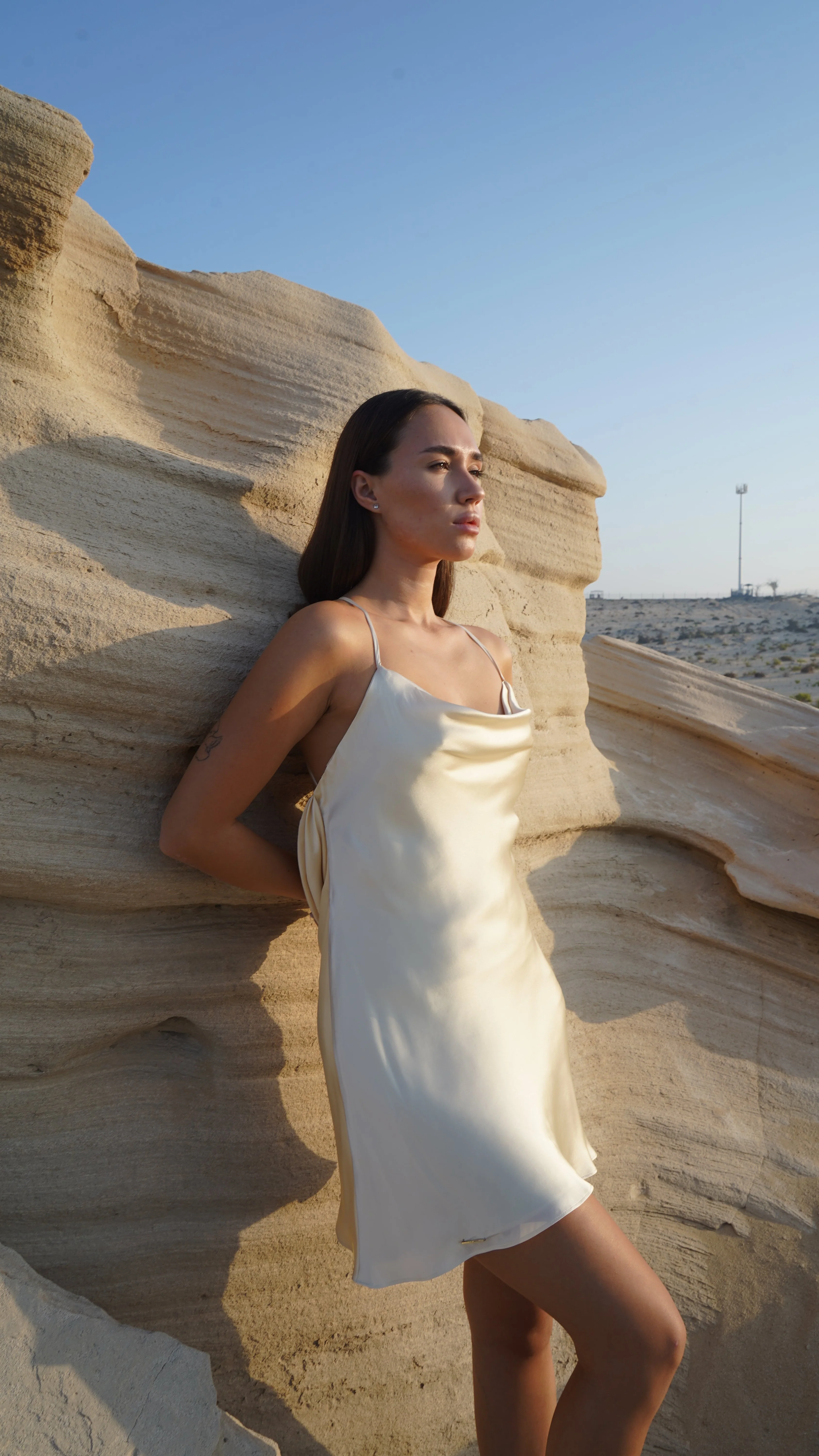 Silk Mini Dress – Buttermilk - Image 5
